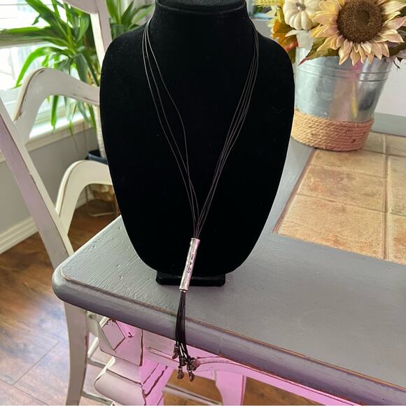 Uno De 50 Unode50 Brown Leather & Silver Necklace - Picture 1 of 8